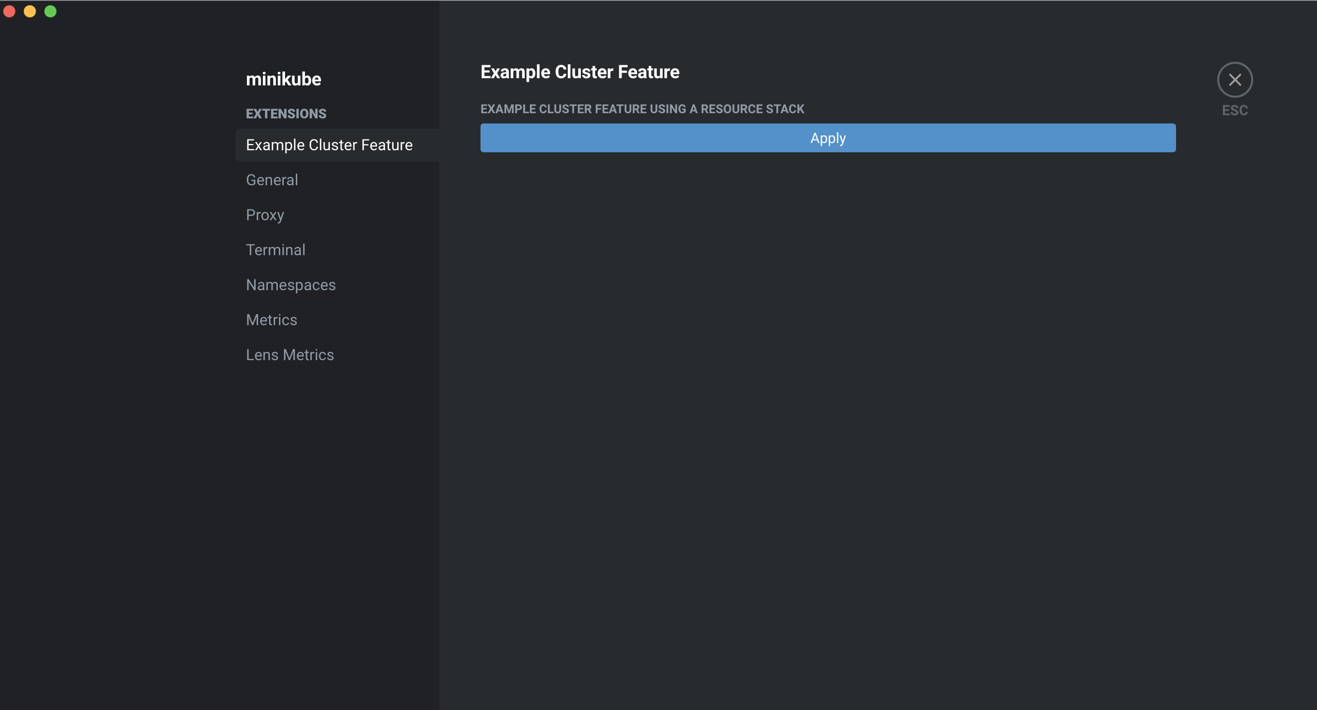 Cluster Feature Settings