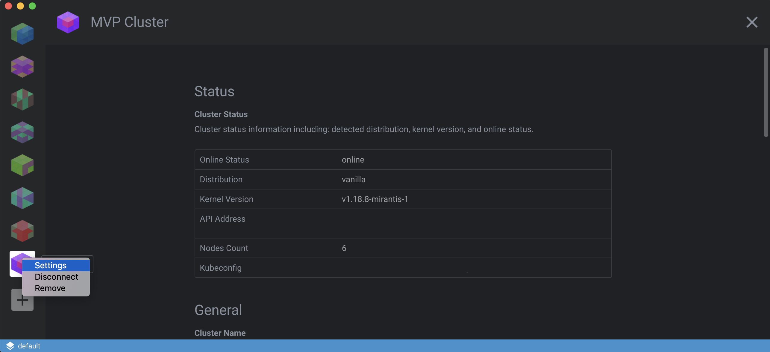 Cluster Settings
