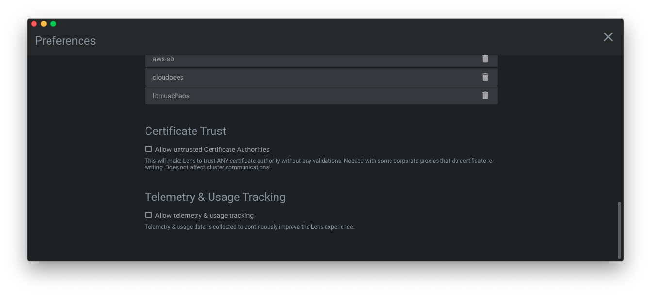Disable Telemetry & Usage Tracking