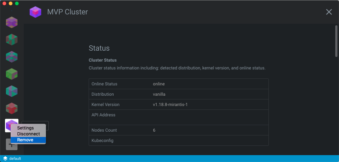 Remove Cluster