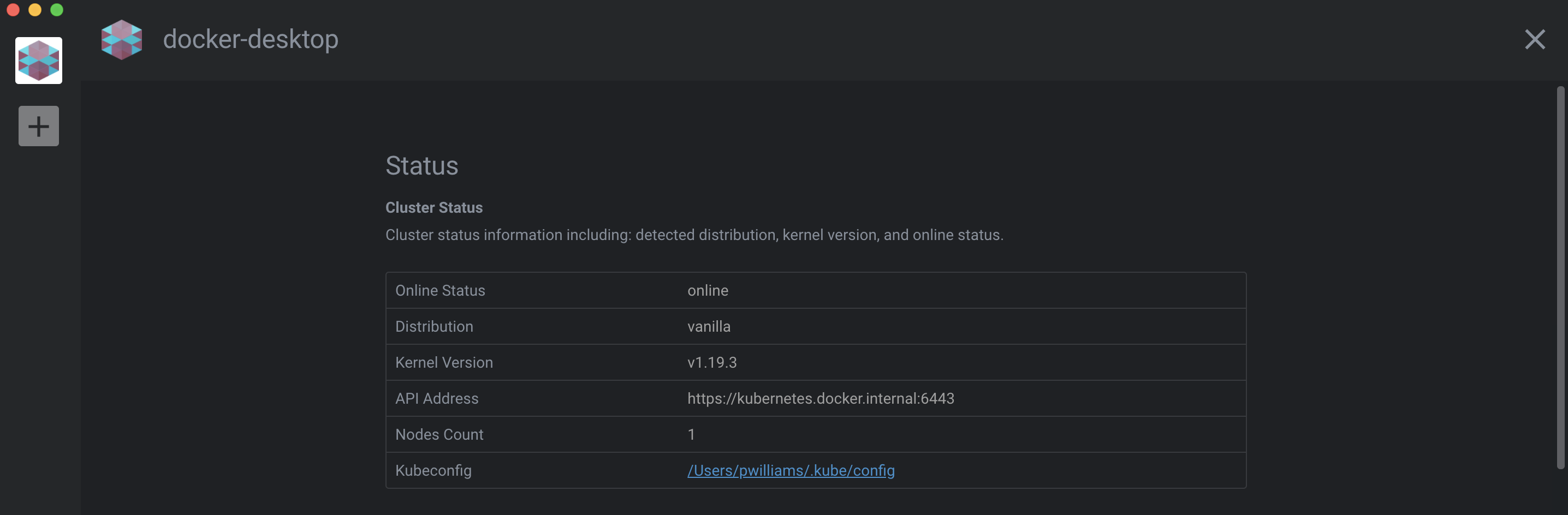 Cluster settings status